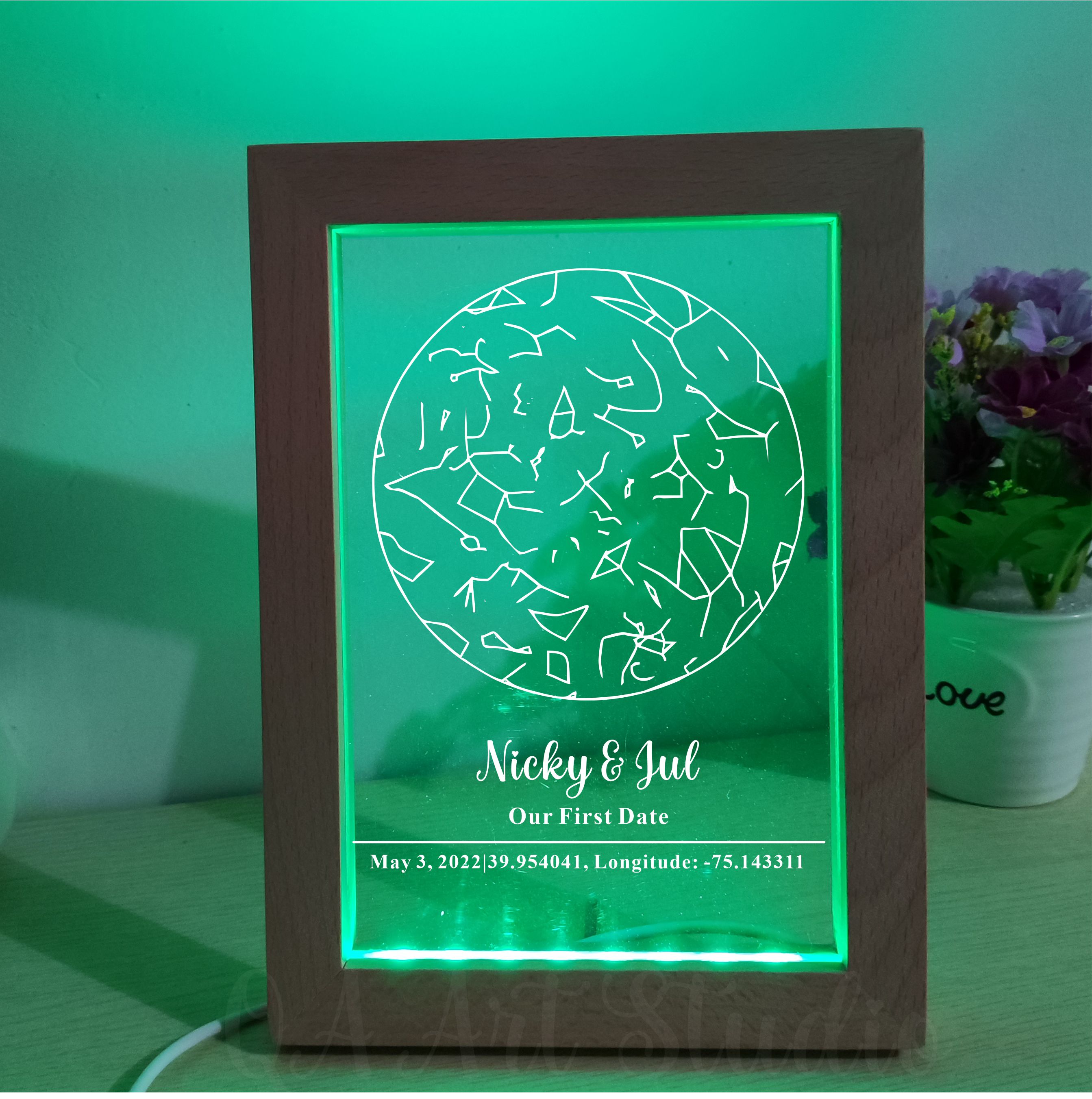 Personalized Wooden Acrylic Ni - Custom Star Map recension och pris