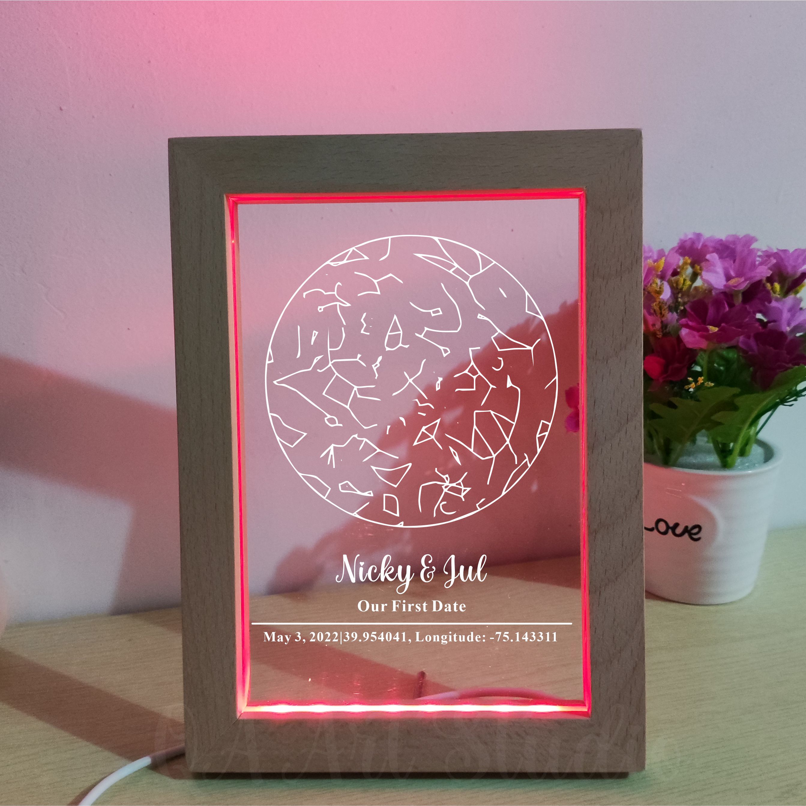 Personalized Wooden Acrylic Ni - Custom Star Map recension och pris