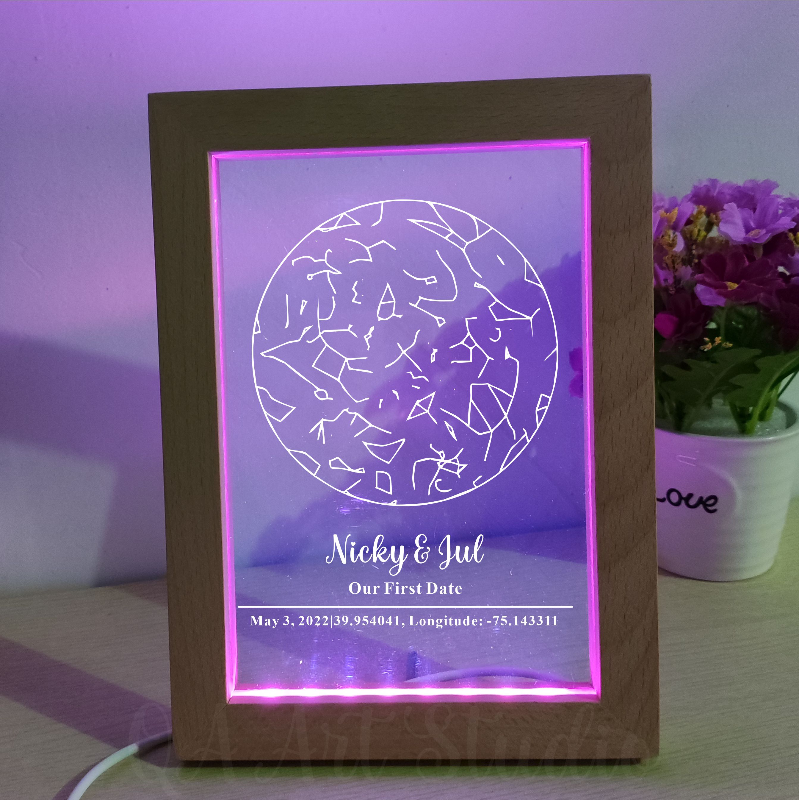Personalized Wooden Acrylic Ni - Custom Star Map recension och pris