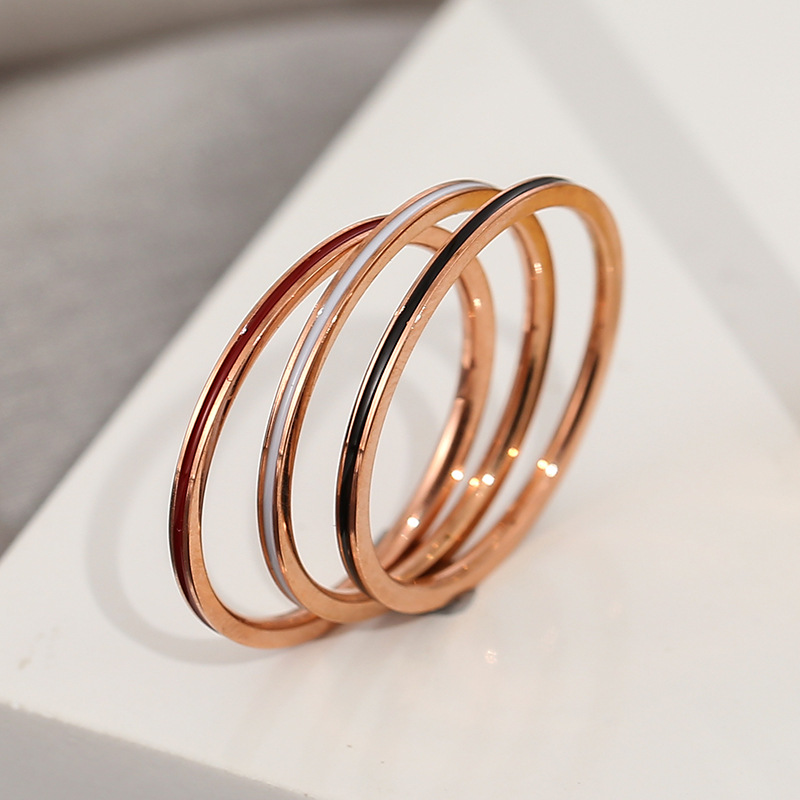 Titanium Steel Rose Gold Color - Initial Ring Custom recension och pris