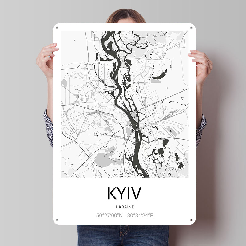 Kyiv City Map Printed Poster C - Custom Map Poster recension och pris
