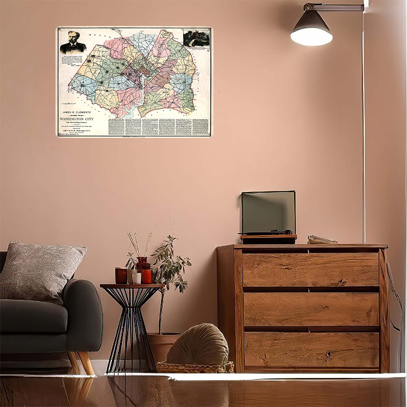 Map of Washington City Printed - Custom Map Poster recension och pris