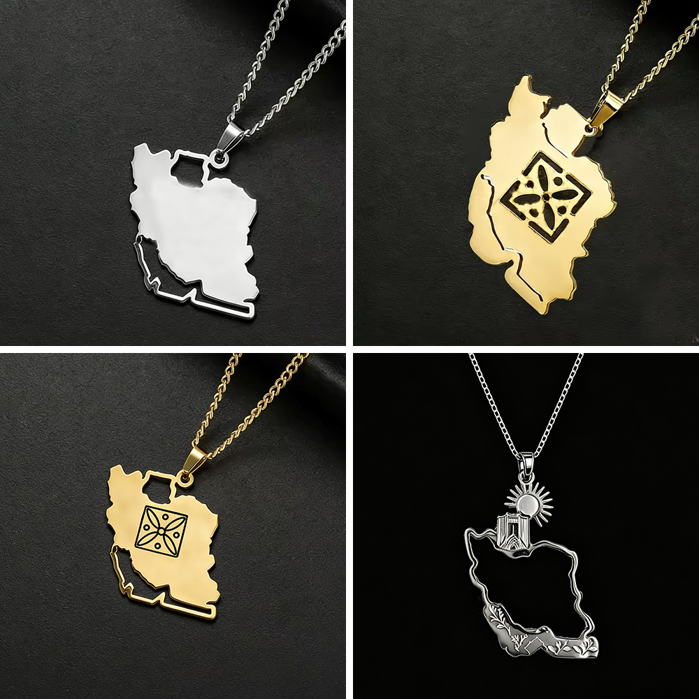 Lucktune Iran Map Pendant Neck - Custom Star Map recension och pris