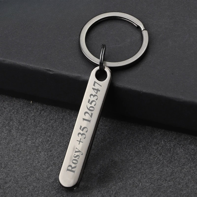 Custom Keychain with Free Engr - Initial Ring Custom recension och pris