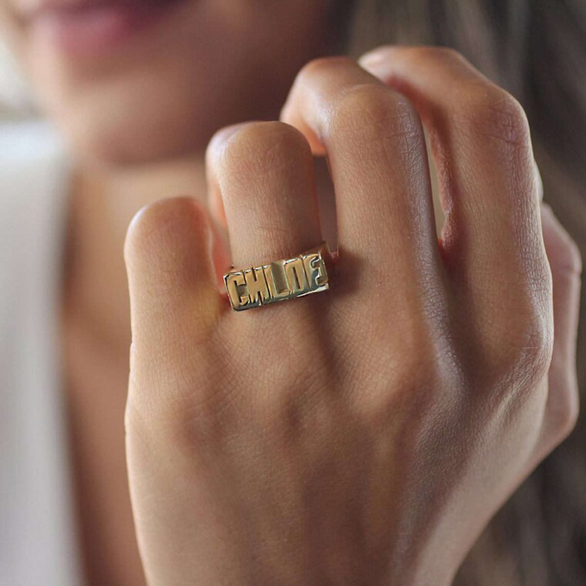 Custom Gold Gothic Rings for M - Initial Ring Custom recension och pris