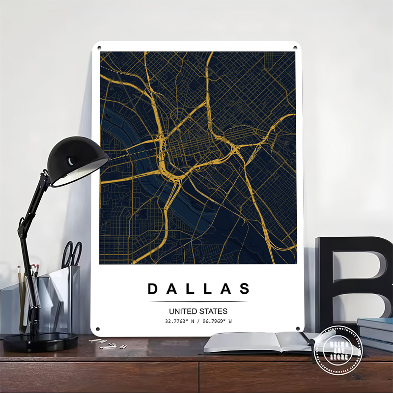 Dallas City Map Art Printed Po - Custom Map Poster recension och pris