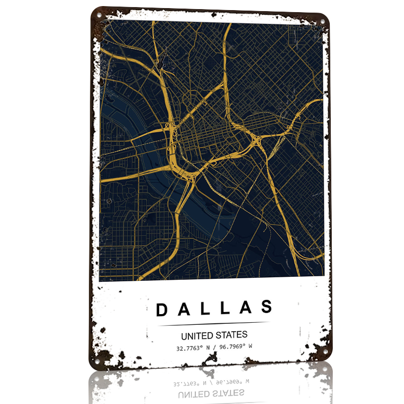 Dallas City Map Art Printed Po - Custom Map Poster recension och pris