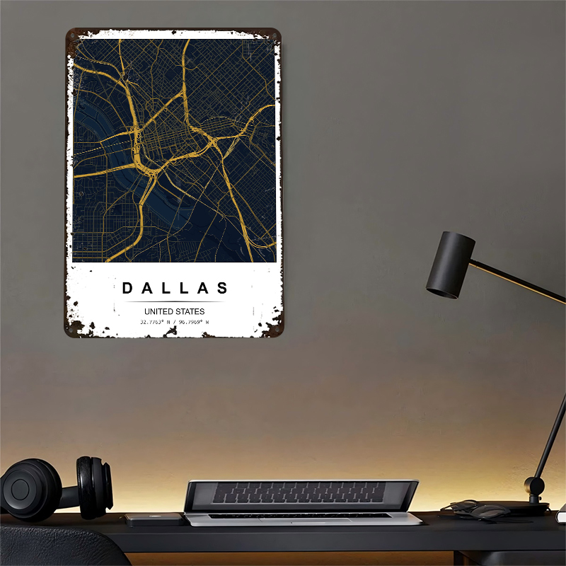 Dallas City Map Art Printed Po - Custom Map Poster recension och pris