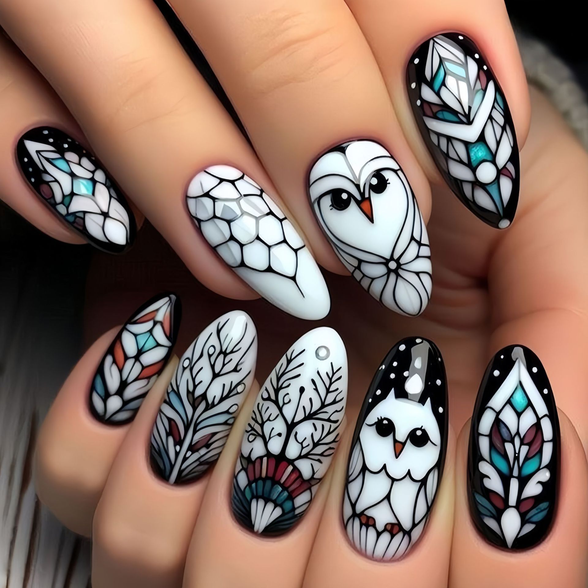 Medium long fake nails for wom - Pressed Flower Art recension och pris