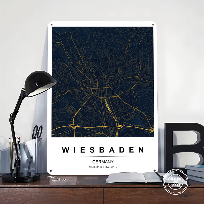 Wiesbaden City Map Printed Pos - Custom Map Poster recension och pris