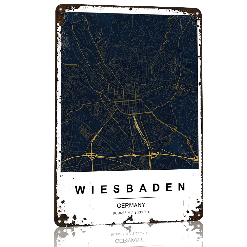 Wiesbaden City Map Printed Pos - Custom Map Poster recension och pris
