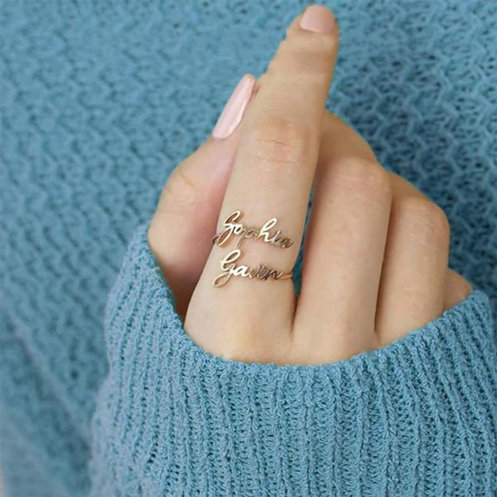 Personalized Custom  Name Ring - Initial Ring Custom recension och pris
