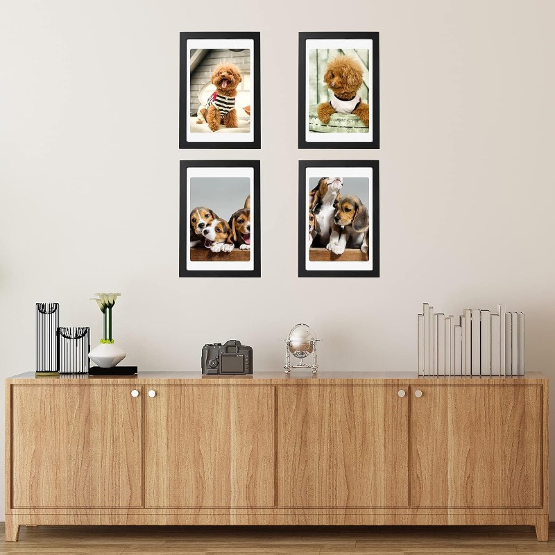5-Piece Set A4 Black Wooden Ph - Engraved Wood Frame recension och pris