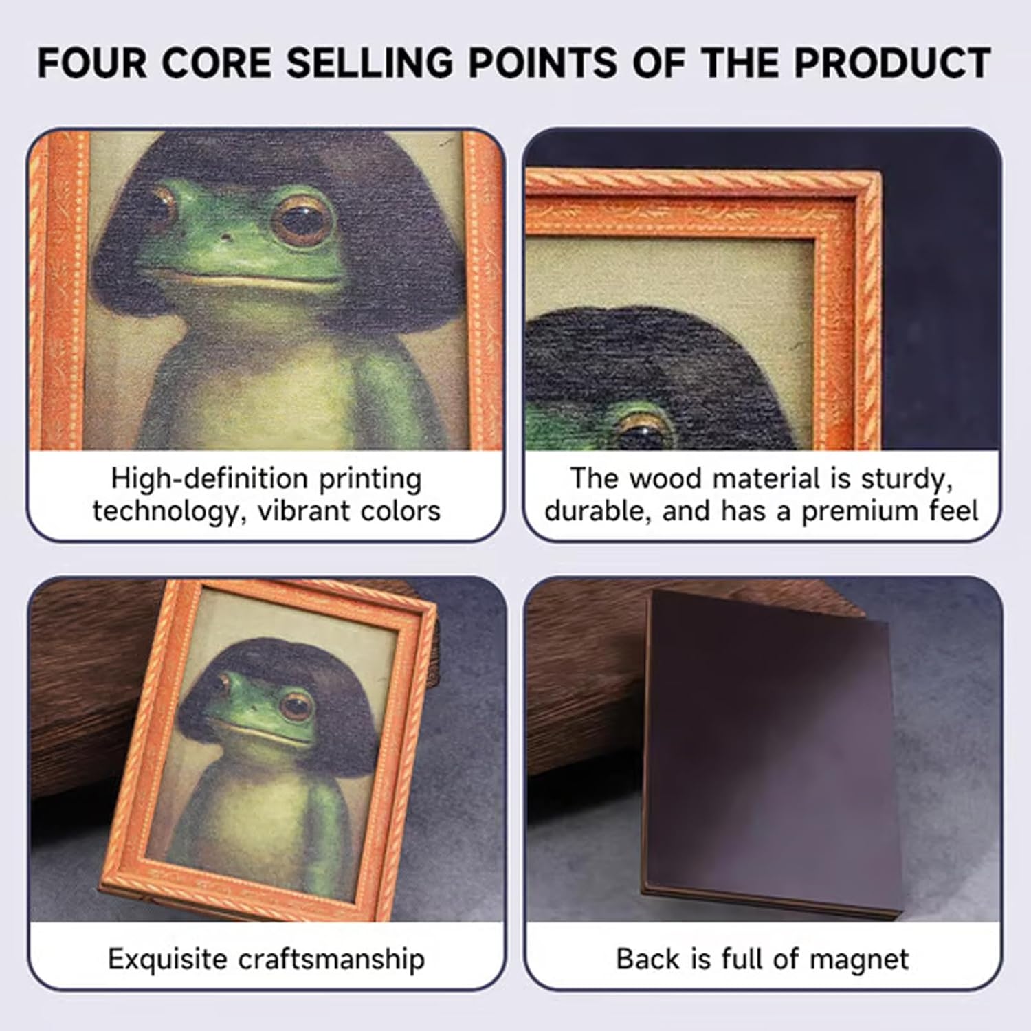 Whimsical Frog Wood Photo Fram - Engraved Wood Frame recension och pris