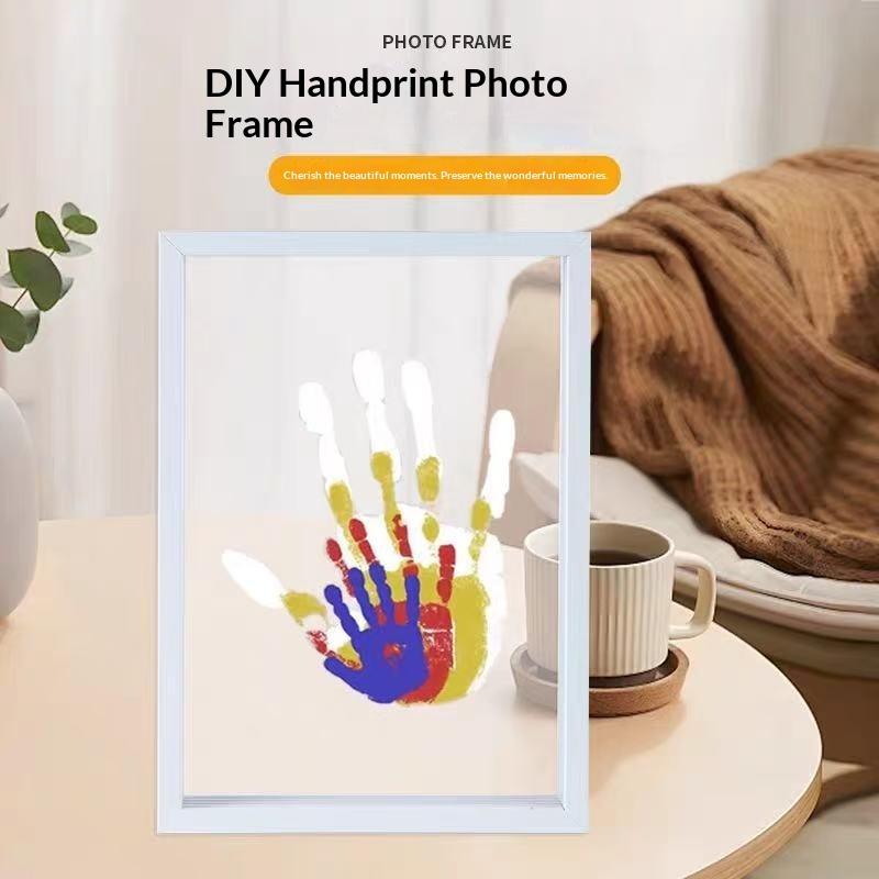 1 Set Family Handprint Photo F - Engraved Wood Frame recension och pris