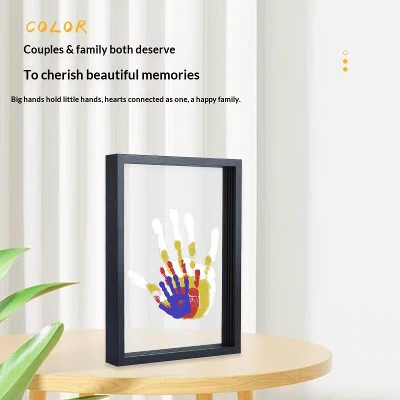 1 Set Family Handprint Photo F - Engraved Wood Frame recension och pris