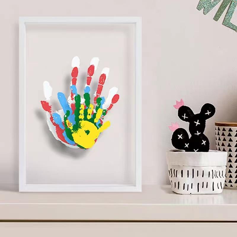 1 Set Family Handprint Photo F - Engraved Wood Frame recension och pris