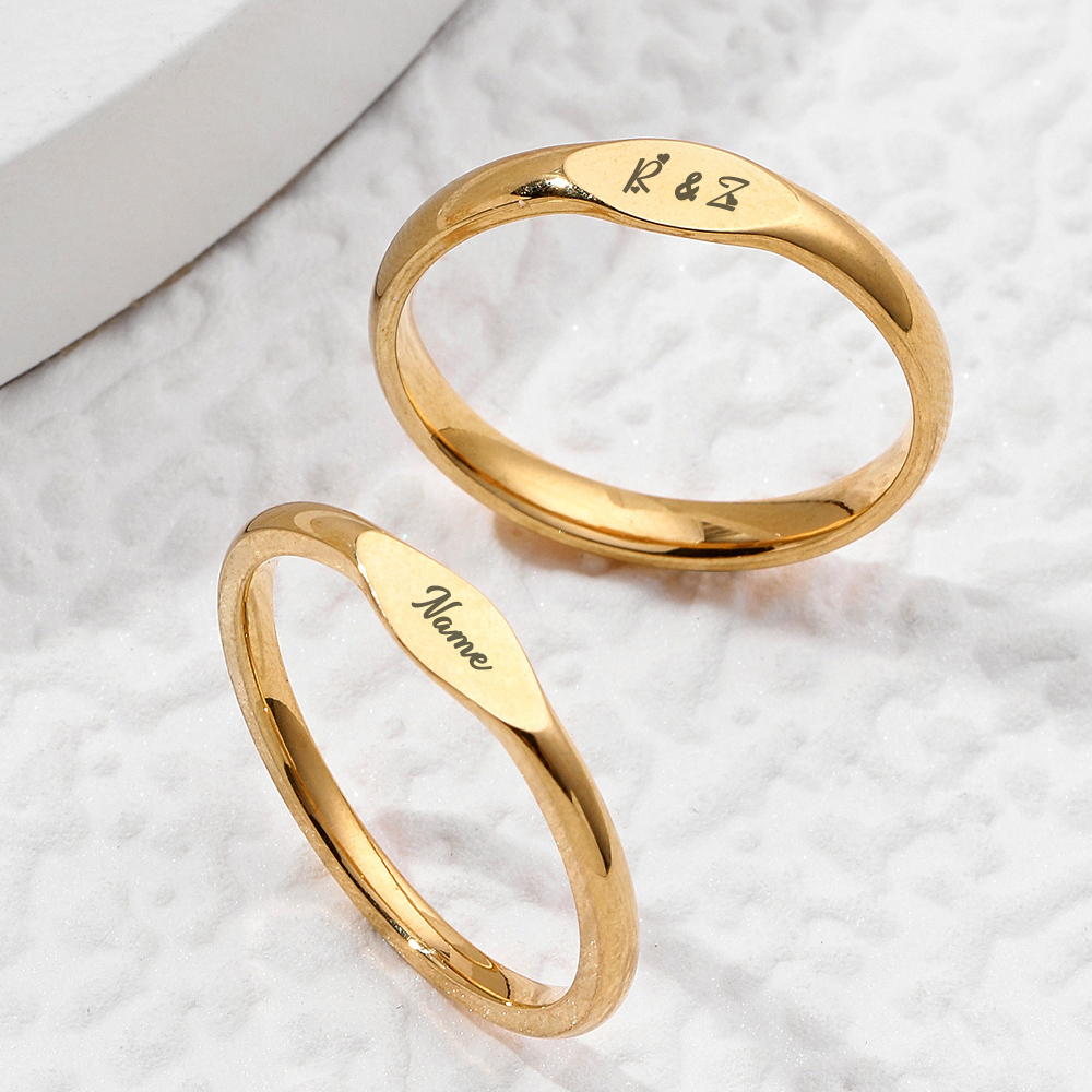 Personalized customized name r - Initial Ring Custom recension och pris