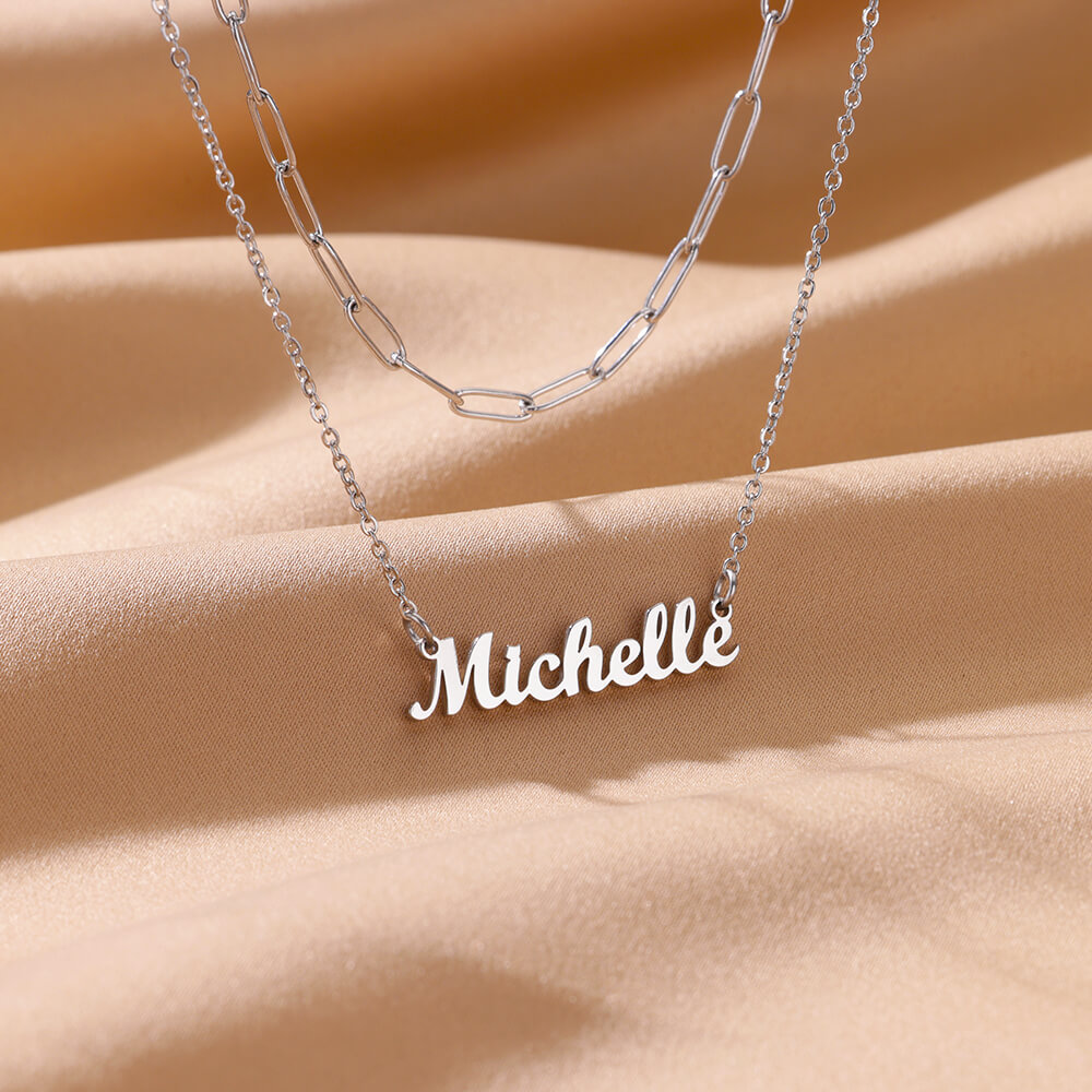 Custom Double-layer Name Neckl - Name Necklace Custom recension och pris