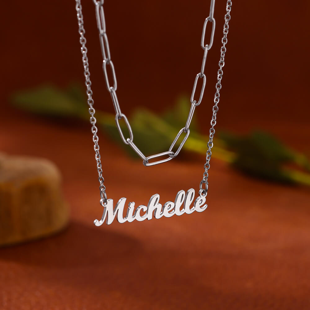 Custom Double-layer Name Neckl - Name Necklace Custom recension och pris