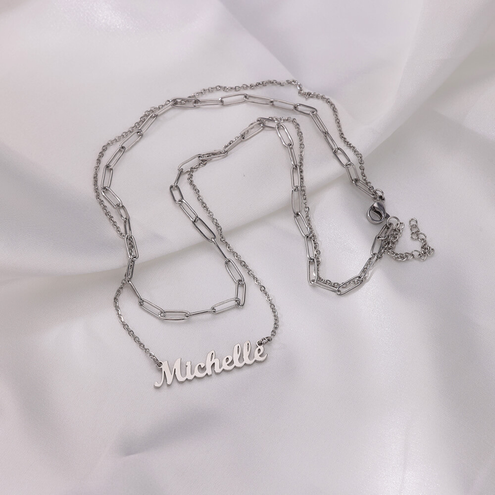 Custom Double-layer Name Neckl - Name Necklace Custom recension och pris
