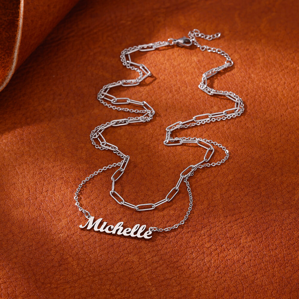 Custom Double-layer Name Neckl - Name Necklace Custom recension och pris