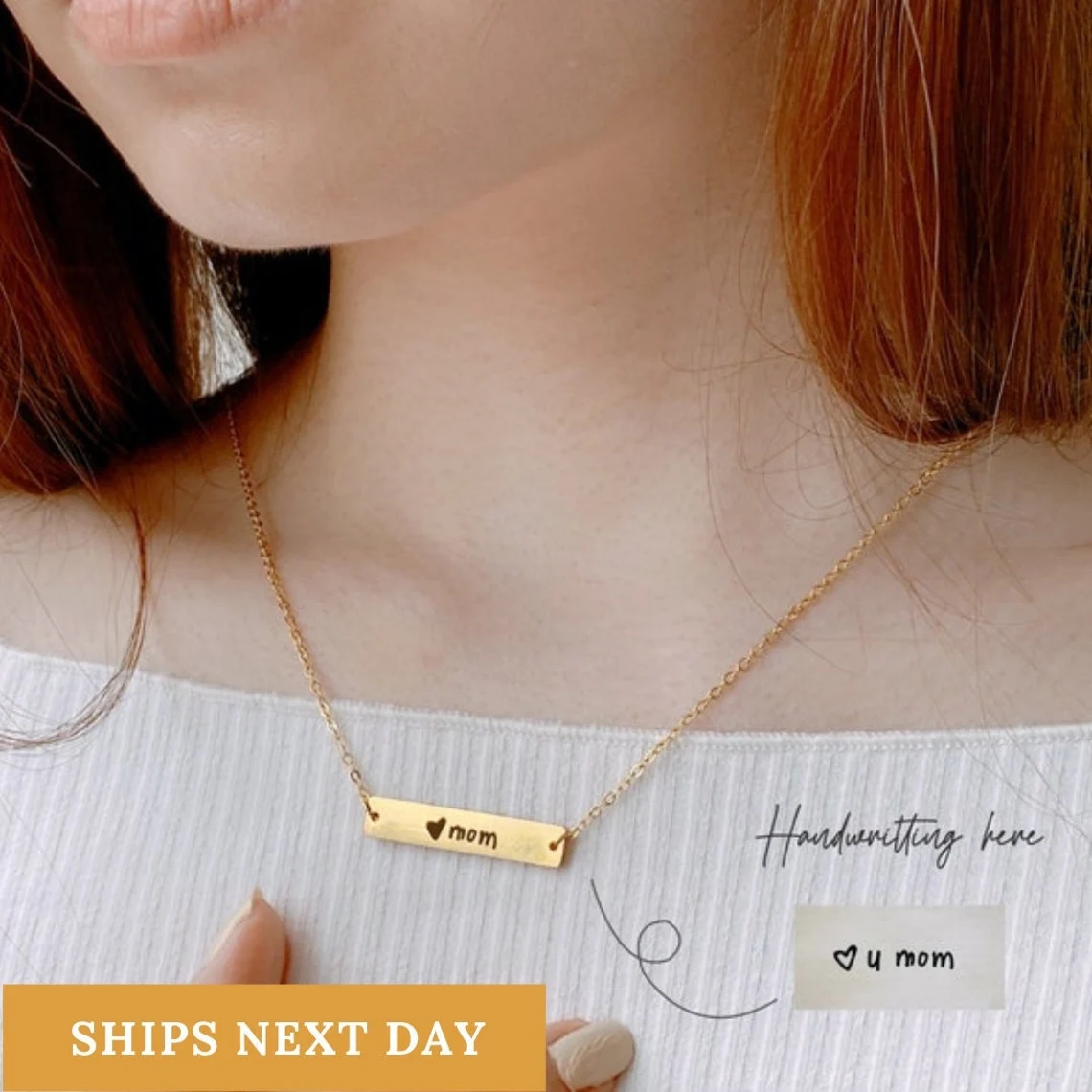 Actual Handwriting Bar Necklac - Handwriting Necklace Bar recension och pris