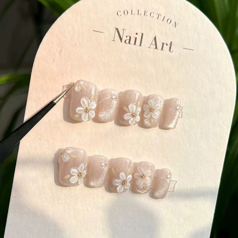 Handmade Press on Nails Summer - Pressed Flower Art recension och pris