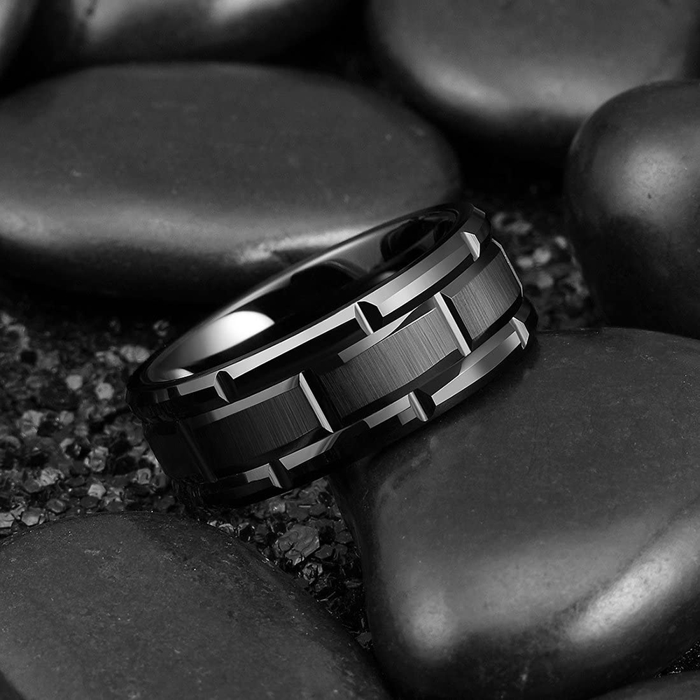 Fashion Men 8MM Stainless Stee - Initial Ring Custom recension och pris