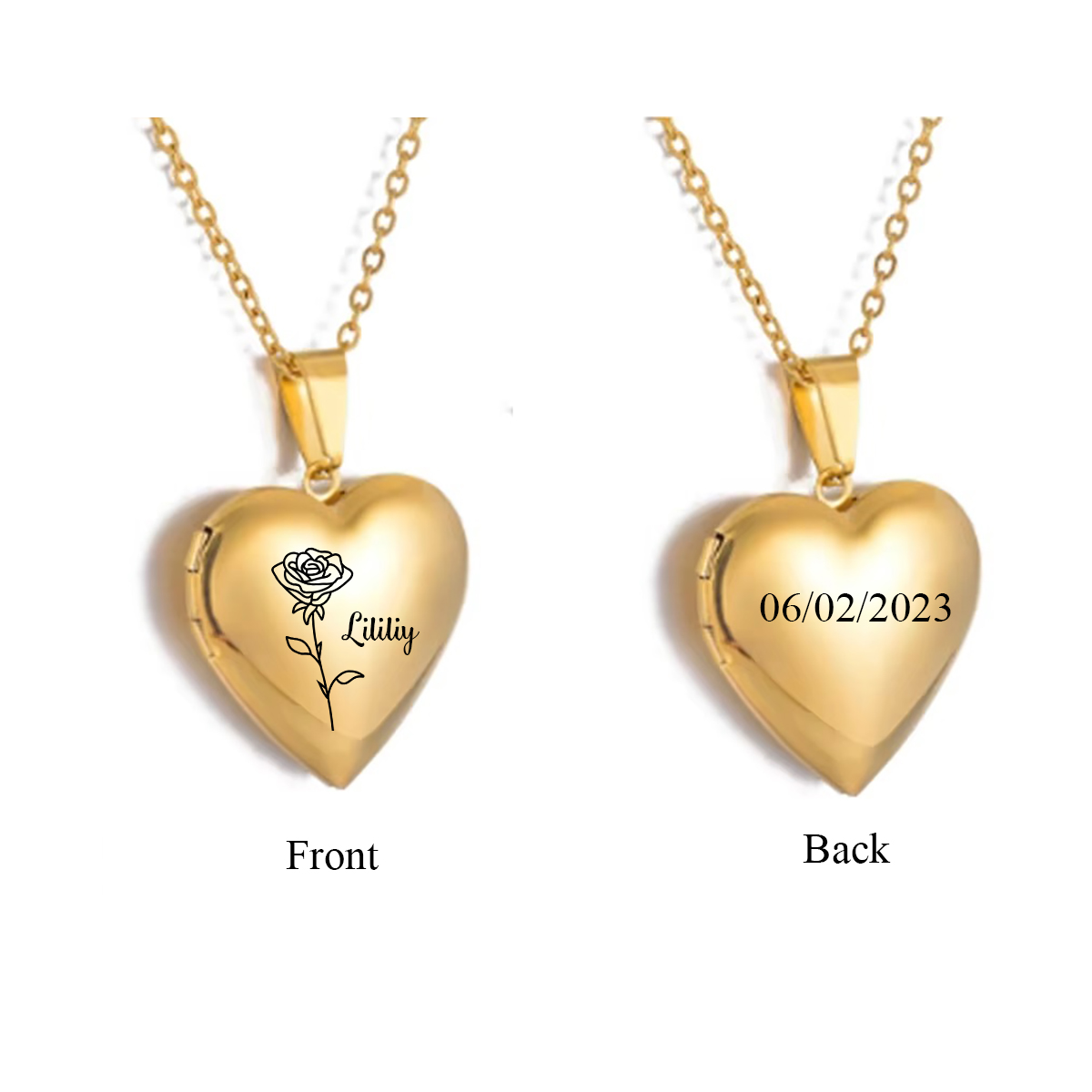 Custom Personalized Heart Birt - Birth Flower Necklace recension och pris