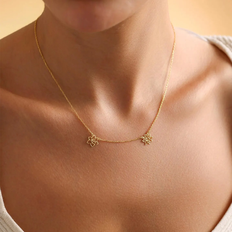 Customized Birth Flowers Neckl - Birth Flower Necklace recension och pris