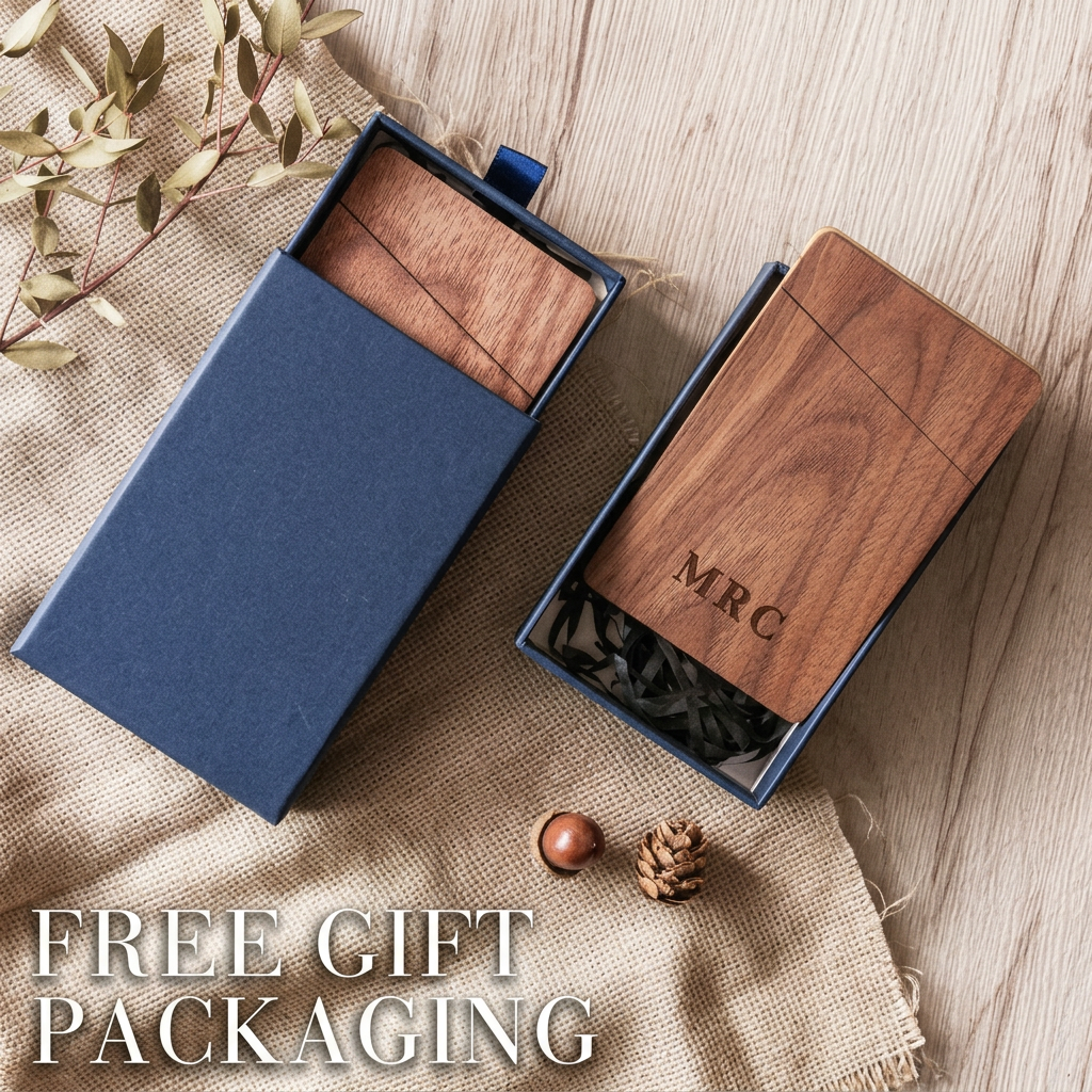 Business Card Holder Wooden Of - Personalized Name Box recension och pris