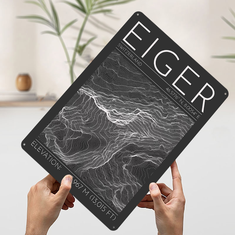 Eiger Mountain Topographic Con - Custom Map Poster recension och pris