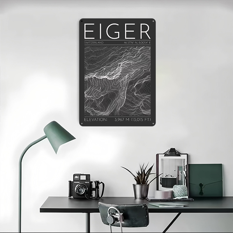 Eiger Mountain Topographic Con - Custom Map Poster recension och pris
