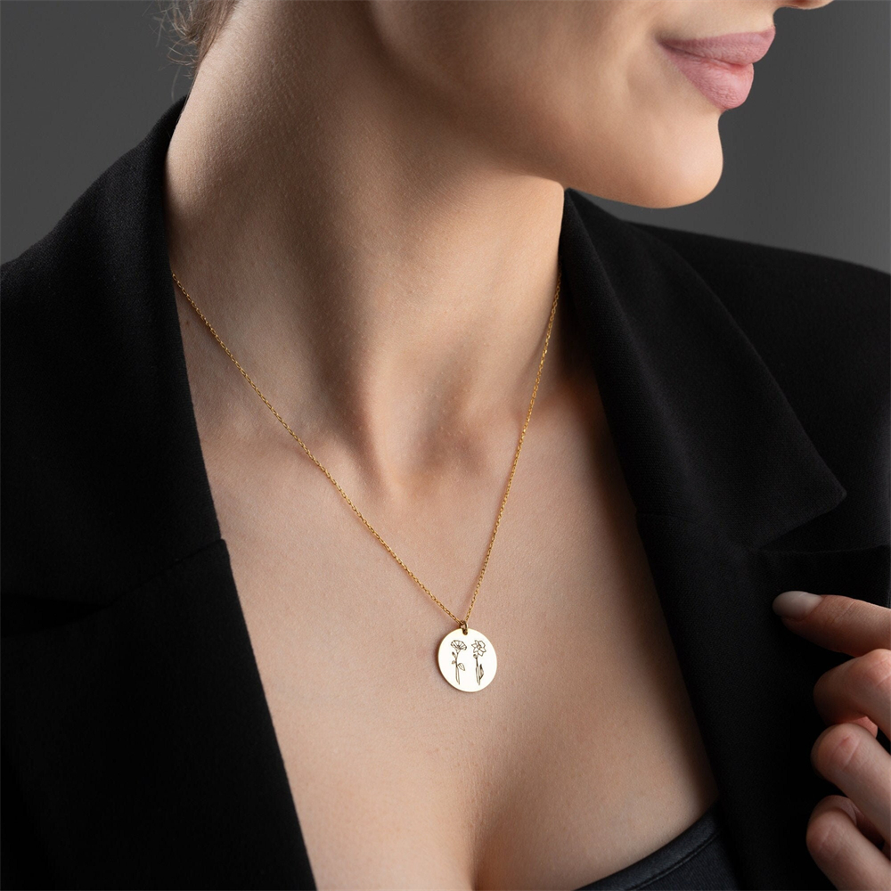 Family Birth flower Necklace C - Birth Flower Necklace recension och pris
