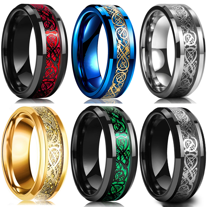 Fashion 8mm Men's Stainless St - Initial Ring Custom recension och pris