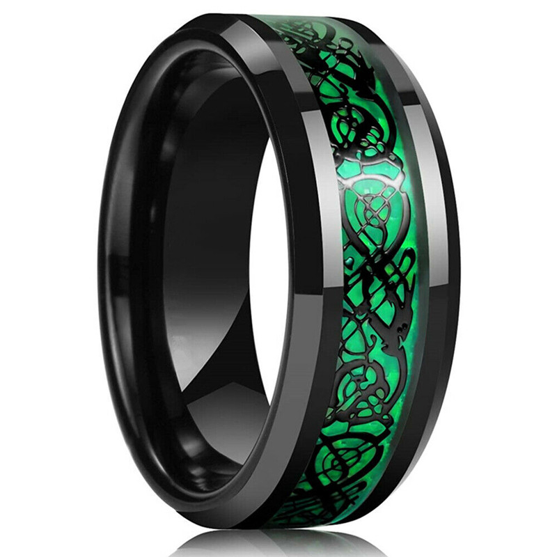 Fashion 8mm Men's Stainless St - Initial Ring Custom recension och pris