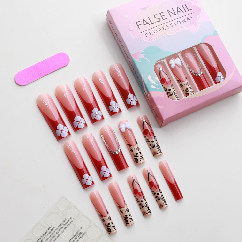 24pcs Wearable Press on Nails  - Pressed Flower Art recension och pris