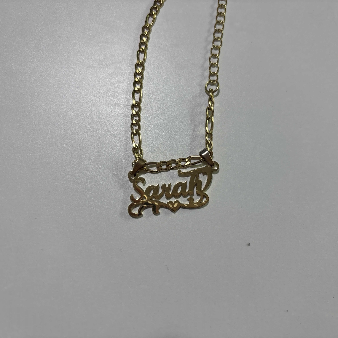 Custom Figaro Chain Heart Name - Name Necklace Custom recension och pris