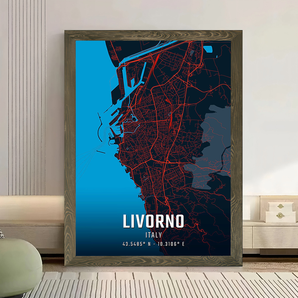 Livorno City Map Printed Canva - Custom Map Poster recension och pris