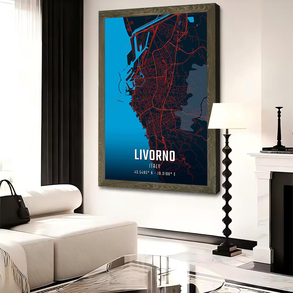 Livorno City Map Printed Canva - Custom Map Poster recension och pris