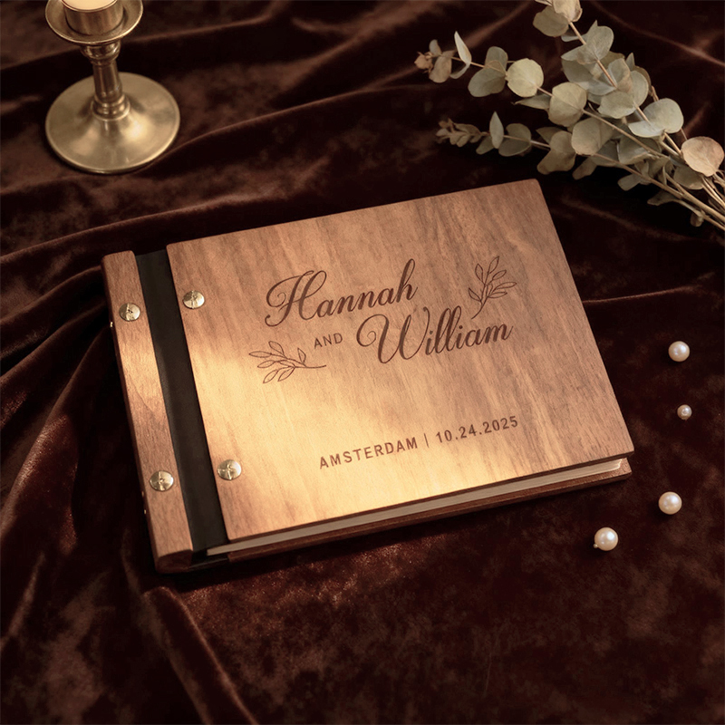 Personalized Wooden Wedding Gu - Custom Photo Book recension och pris