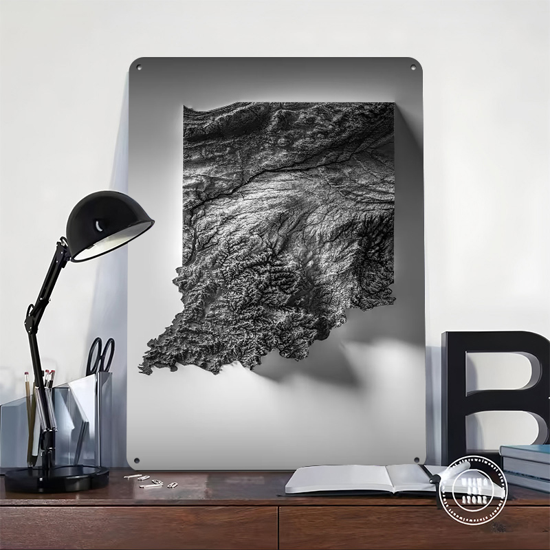 Indiana Topographic Map Printe - Custom Map Poster recension och pris