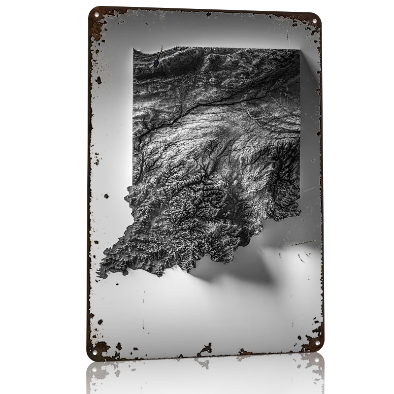 Indiana Topographic Map Printe - Custom Map Poster recension och pris