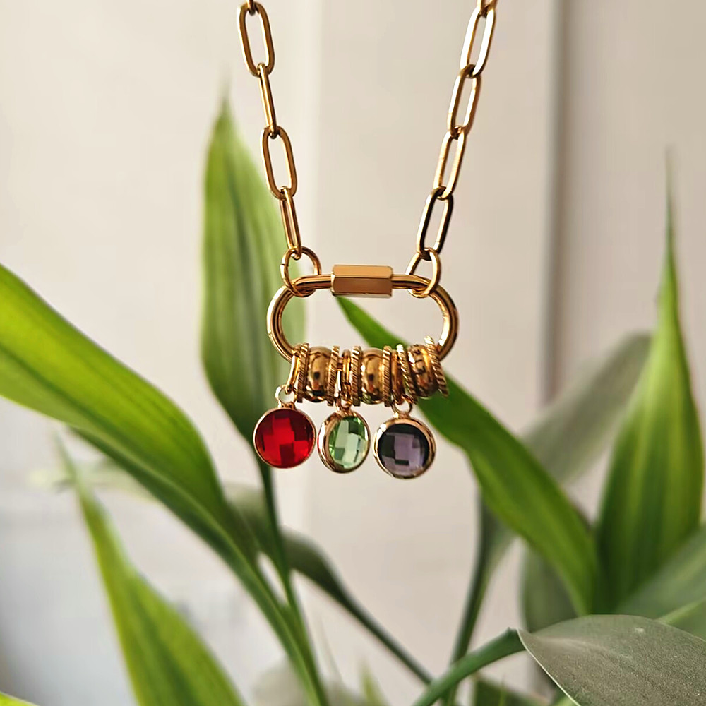 Custom Carabiner Name Charm Ne - Birth Flower Necklace recension och pris