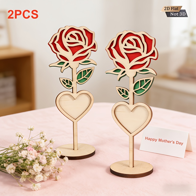 2pcs Handmade Engraved 2D Wood - Engraved Wood Frame recension och pris