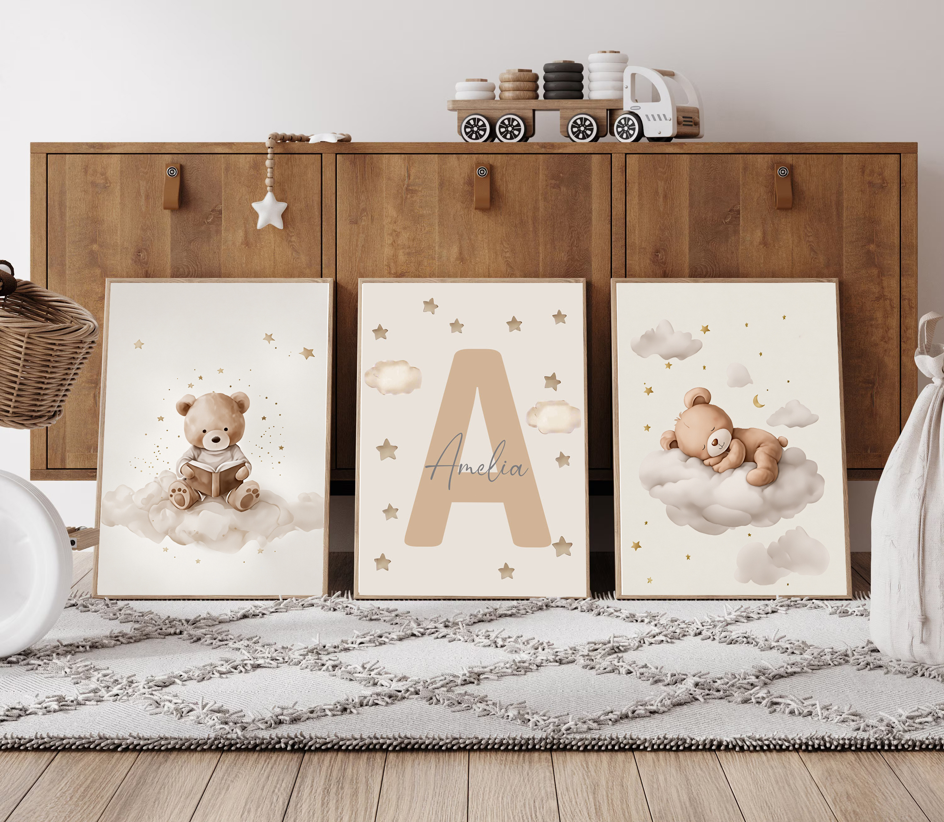 3pcs/set Bohemian Teddy Bear A - Personalized Name Box recension och pris