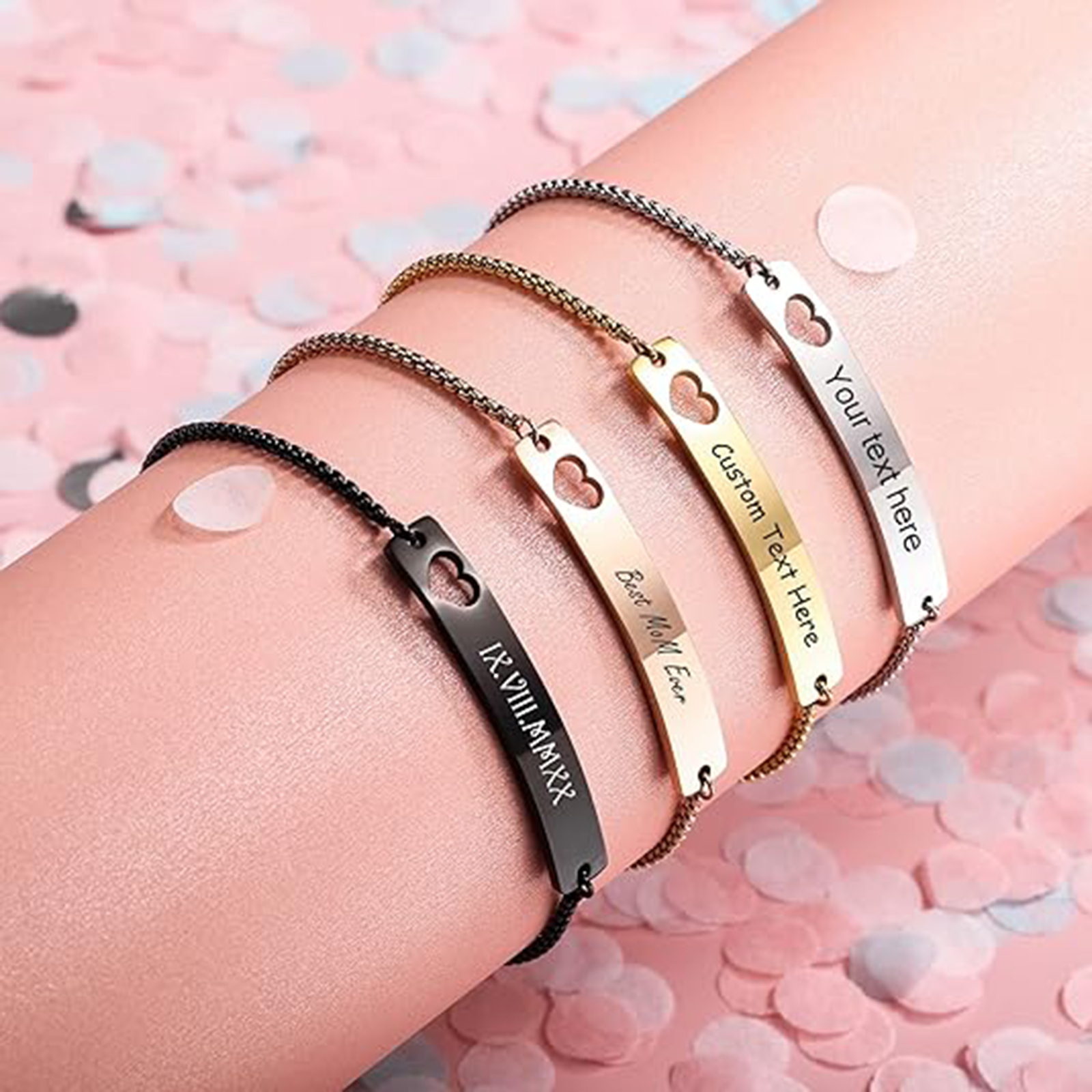 Personalized Engraved Bar Brac - Coordinates Bracelet recension och pris
