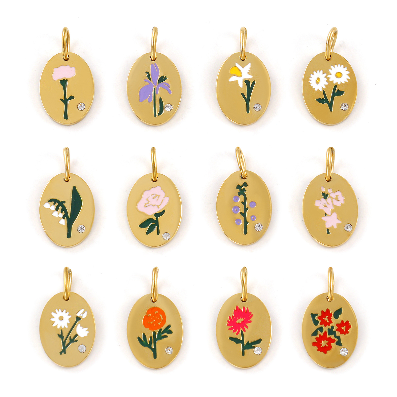 1 Piece 304 Stainless Steel Bi - Birth Flower Necklace recension och pris