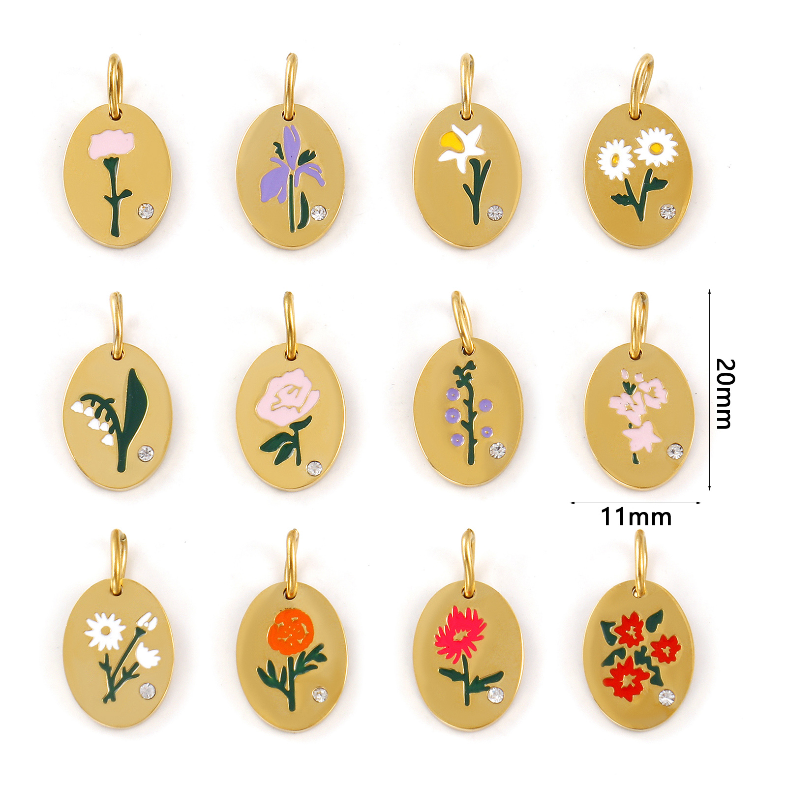 1 Piece 304 Stainless Steel Bi - Birth Flower Necklace recension och pris